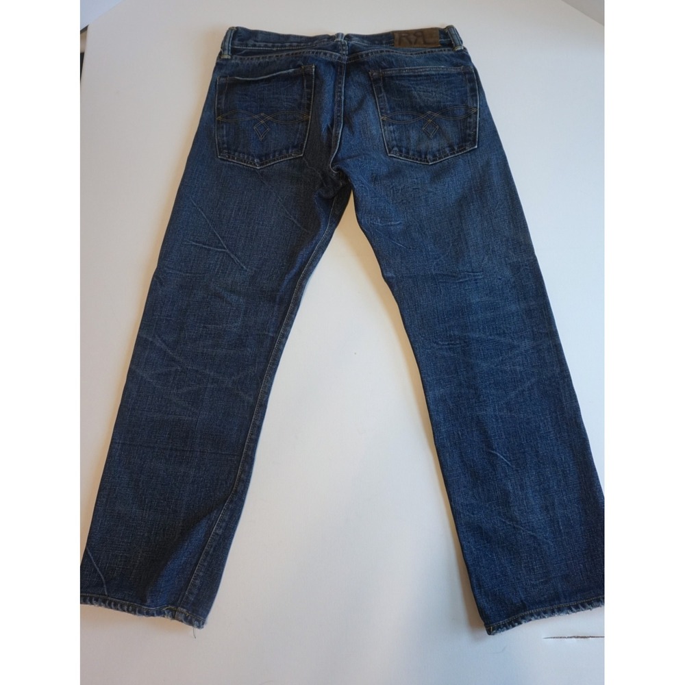 RRL Double RL Low Straight Japan Woven Selvedge Denim Jeans Blue 32x30 - Picture 3 of 16